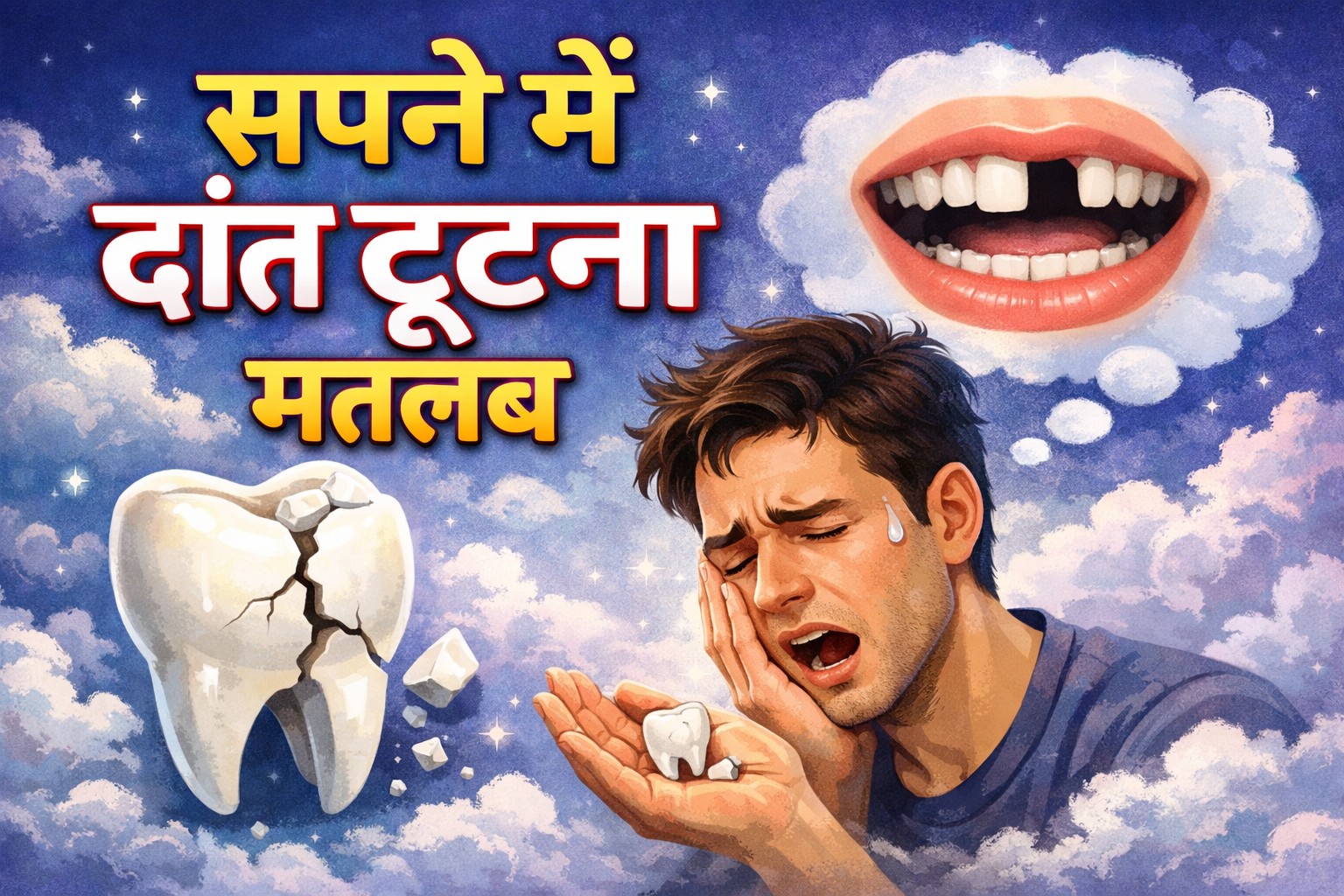 sapane mein daant tootana matalab kya hota hai