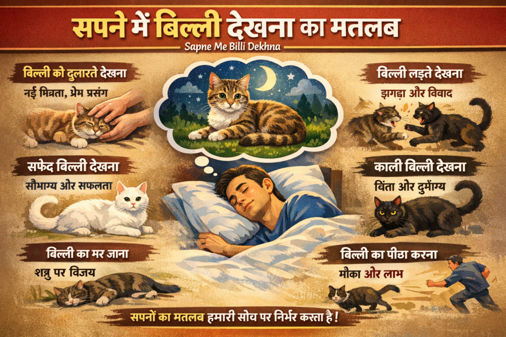 सपने में बिल्ली देखना का मतलब आध्यात्मिक अर्थ | Sapne Me Billi Dekhna