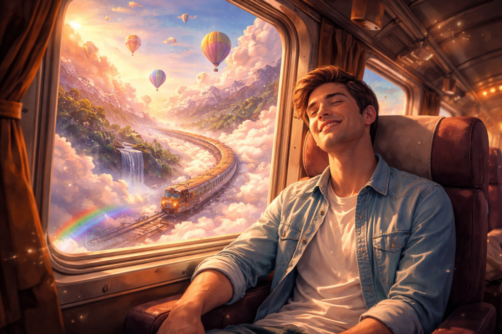 sapne me train me safar karna