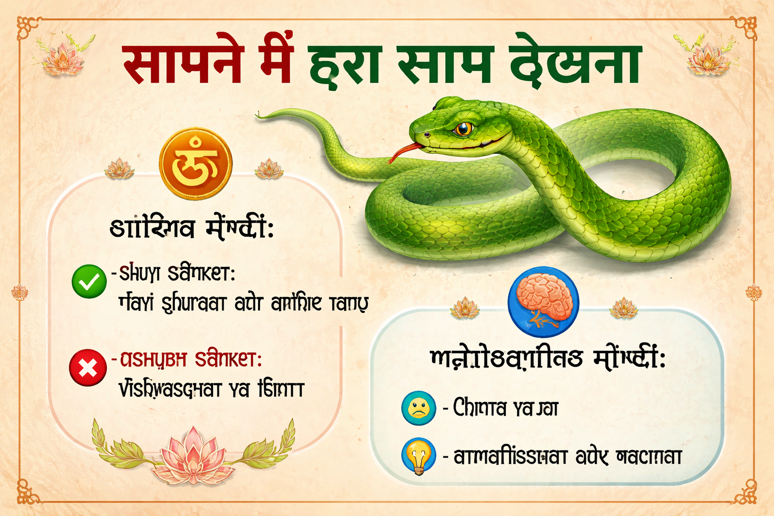 sapne me hara saap dekhna