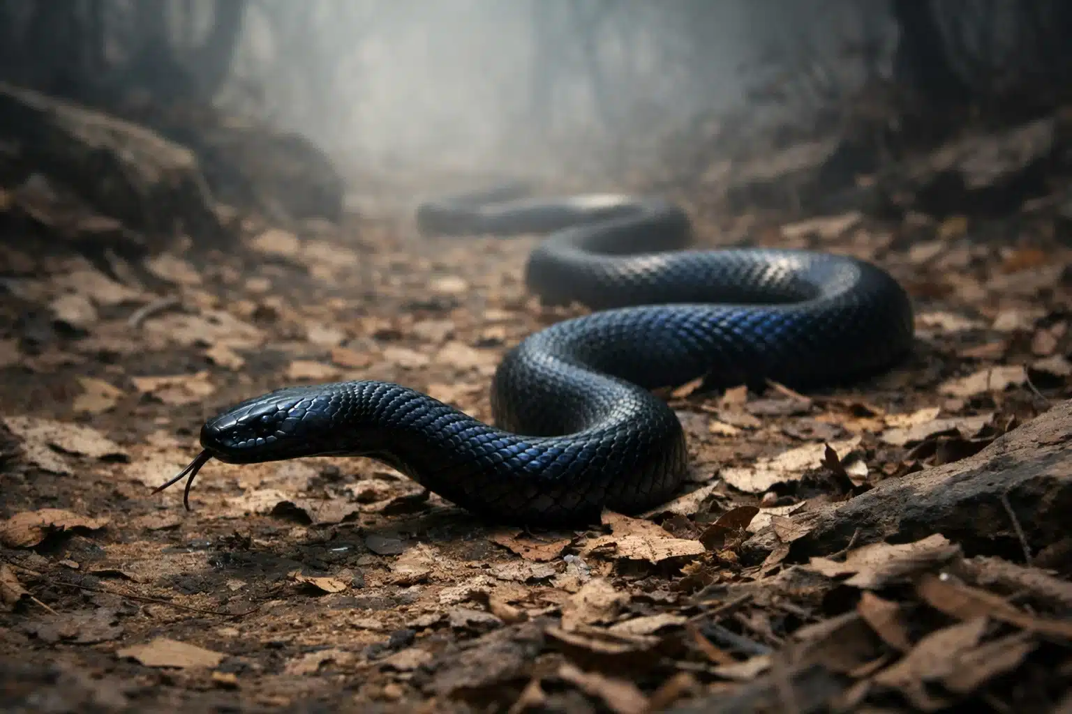 सपने में काला सांप चलते हुए देखना | Seeing a Black Snake Walking in a Dream