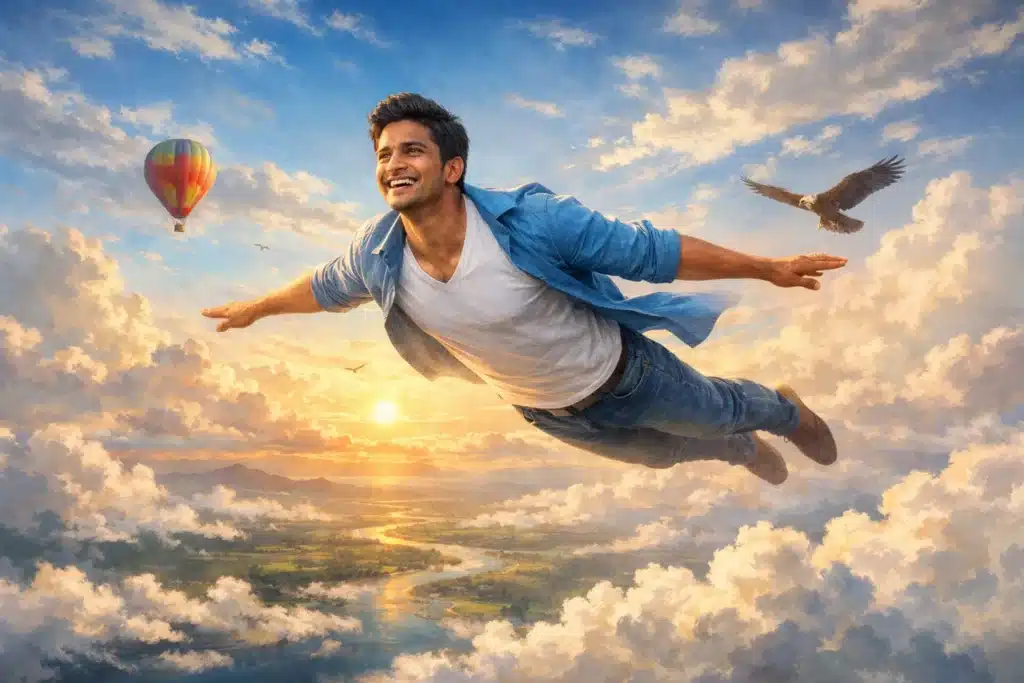 सपने में आसमान में उड़ना: आत्मविश्वास और स्वतंत्रता का संकेत